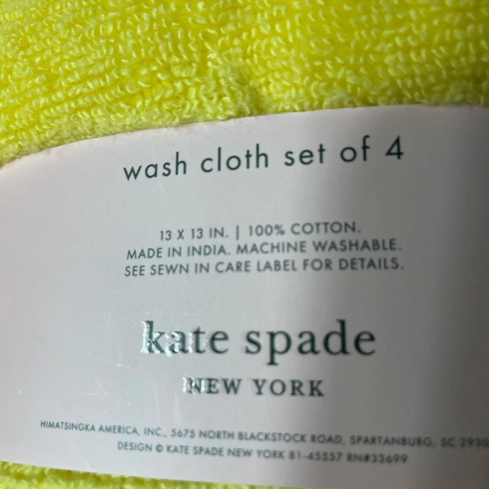 Kate Spade wash cloth set, NWT
